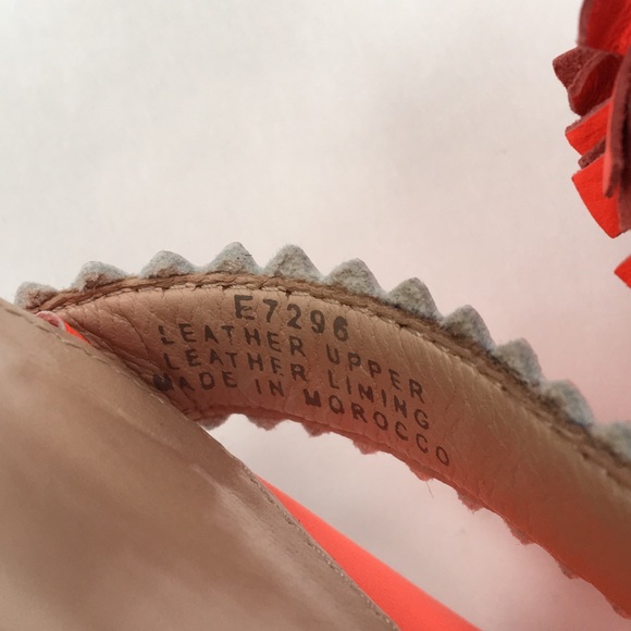 J. Crew Electric Red Tassel Sandals 7.5 - Picture 3 of 8